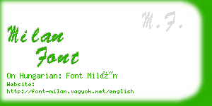 milan font business card